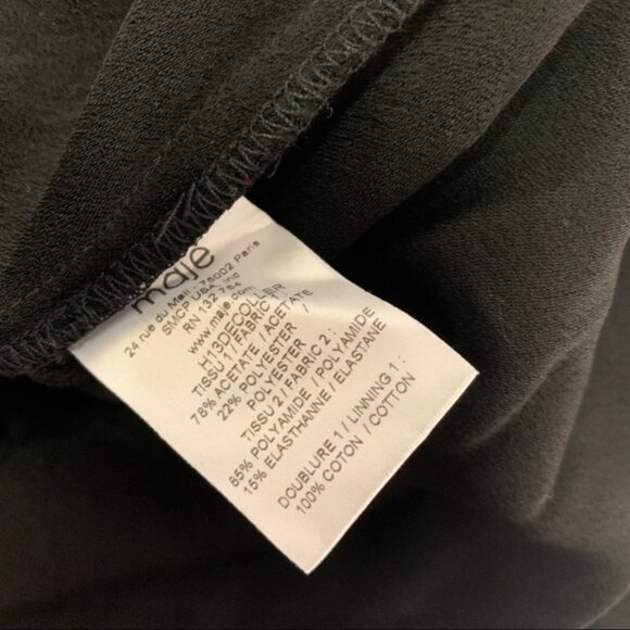 New Maje Decoller cape poncho high neck semisheer lace insert trapeze minidress - Picture 14 of 16